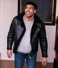 12 Dates of Christmas Chad Savage Shearling Leather Jacket Daroosh