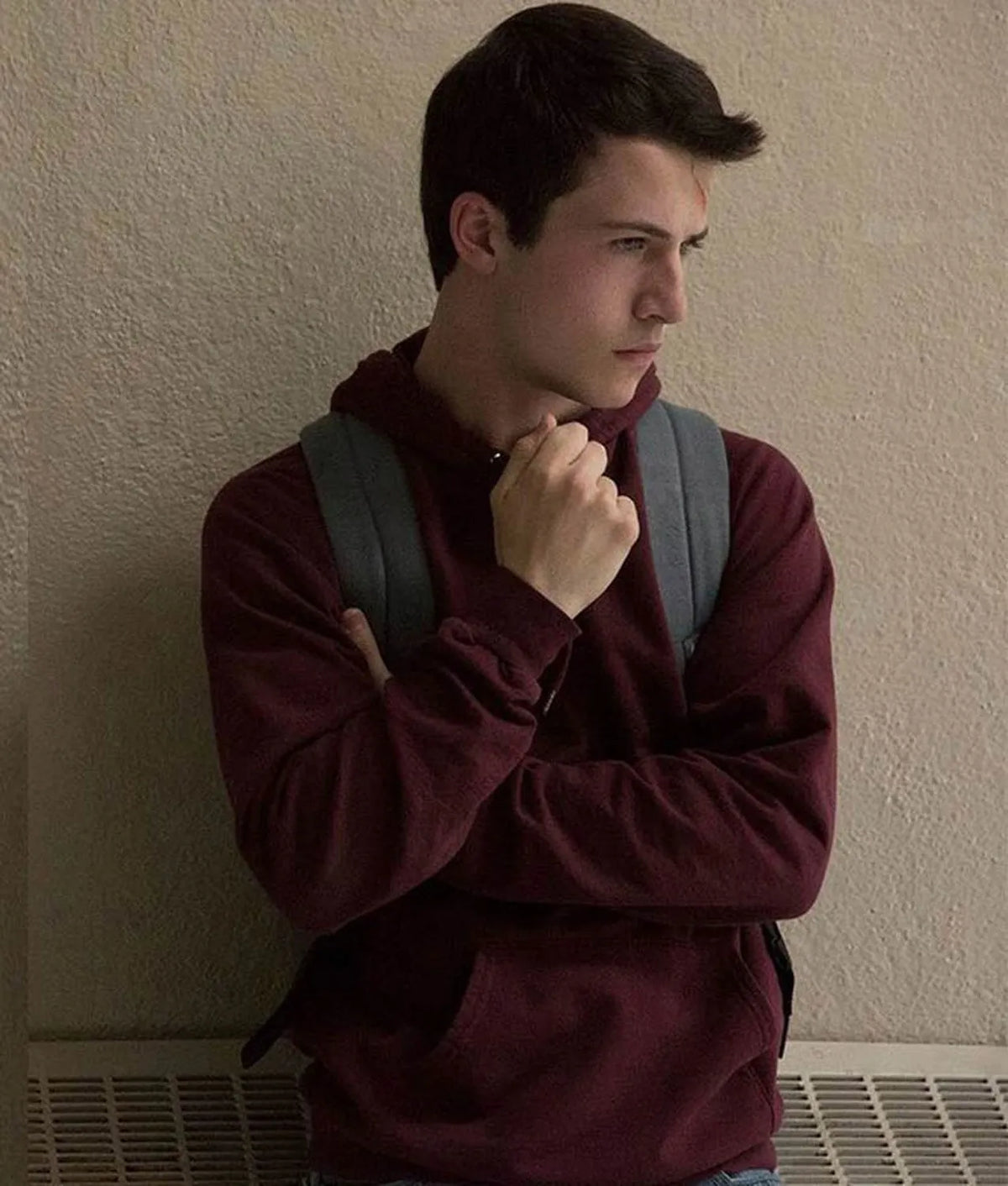 13 Reasons Why Dylan Minnette Maroon Hoodie Daroosh