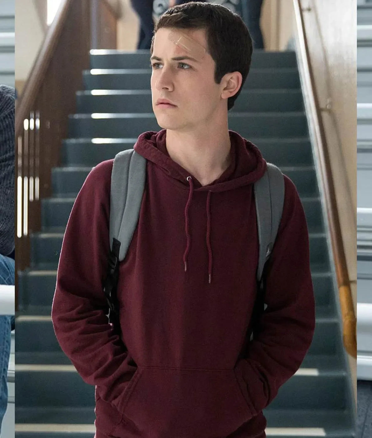 13 Reasons Why Dylan Minnette Maroon Hoodie Daroosh