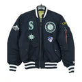 Seattle Mariners Ma-1 Satin Blue Bomber Jacket