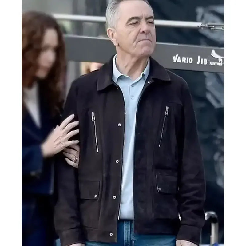 Run Away 2026 James Nesbitt Black Suede Leather Jacket