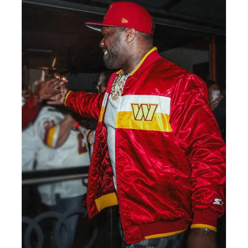 50 Cent Washington Commanders Red Jacket