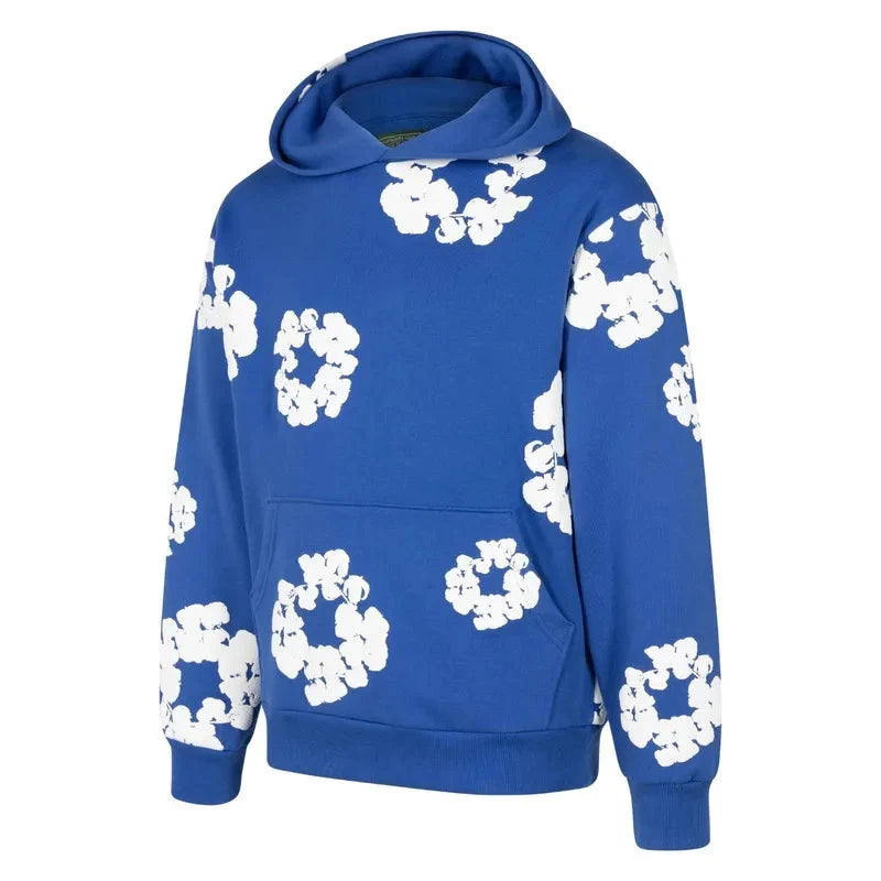 Denim Tears Wreath-Print Pullover hoodie Vintage Jacket