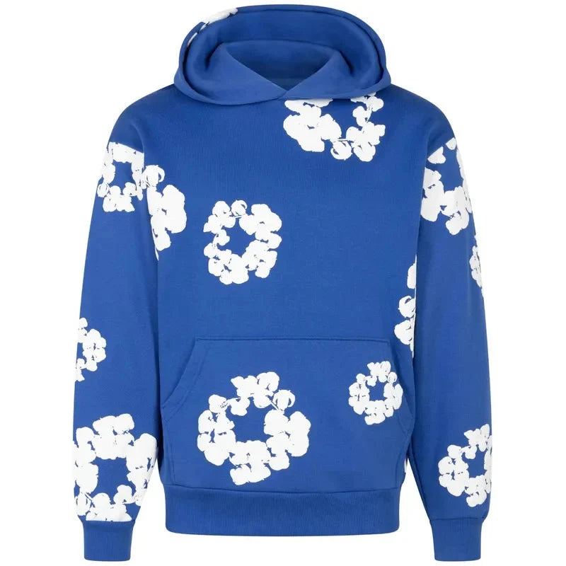Denim Tears Wreath-Print Pullover hoodie Vintage Jacket