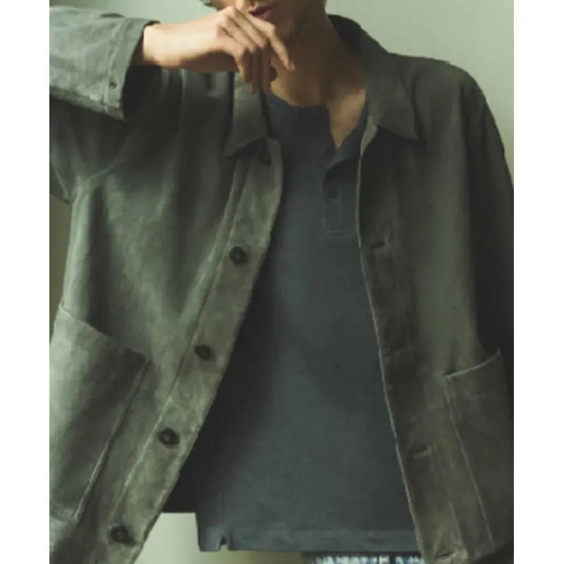 56 Days Oliver Kennedy Grey Suede Leather Jacket