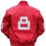 8 Ball Pink Leather Bomber Jacket Daroosh