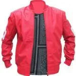 8 Ball Pink Leather Bomber Jacket Daroosh