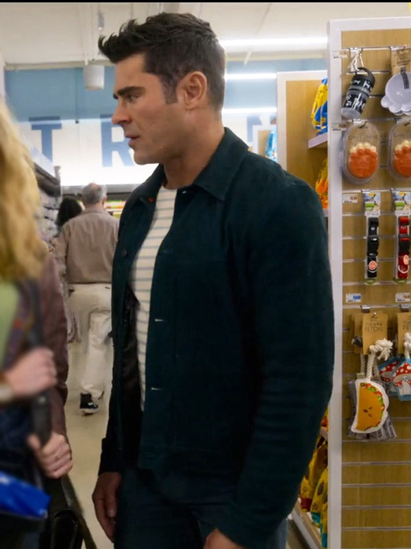 A Family Affair 2024 Zac Efron Suede Leather Jacket Daroosh