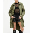 All Saints Milla Relaxed Fit Printed Parka Cotton Jacket Vintage Jacket