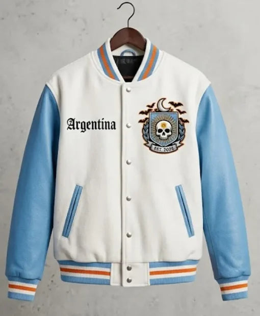 Halloween Argentina Spooky Fear The Albiceleste Varsity Jacket