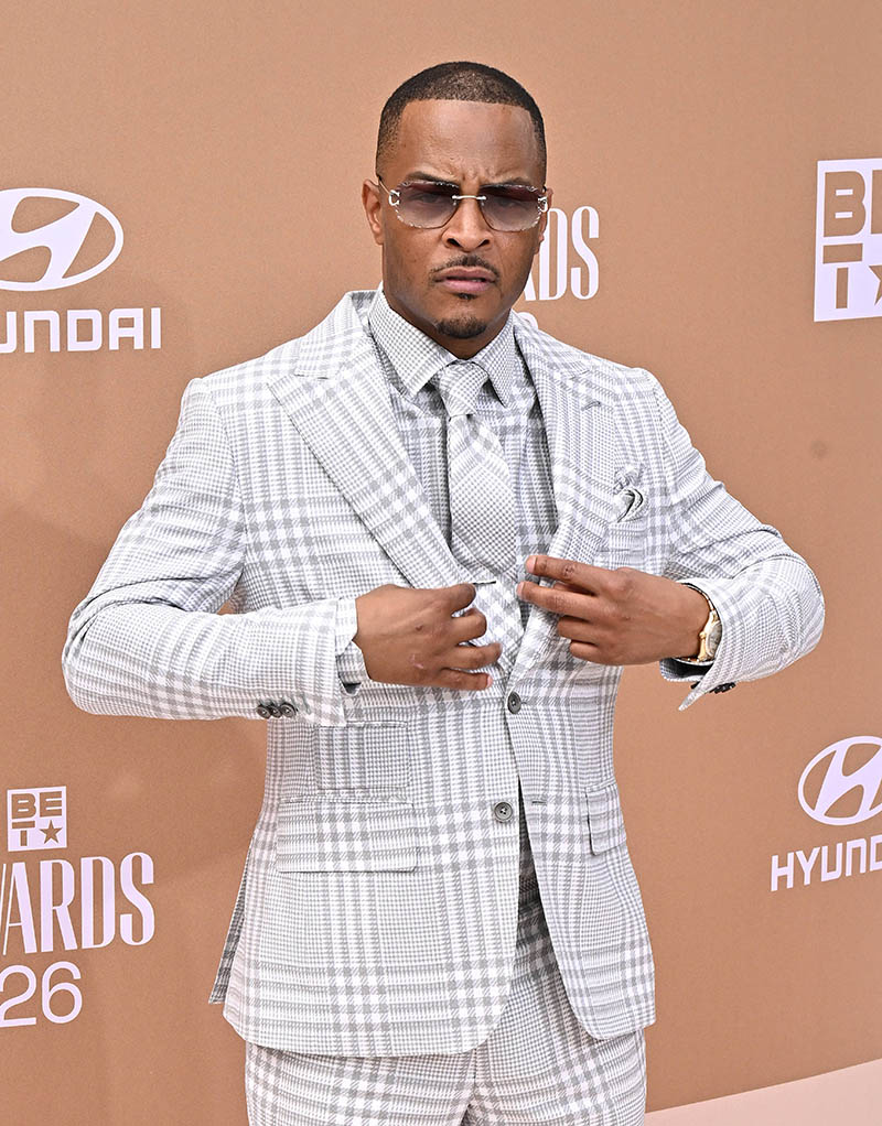 T.I BET Awards 2026 Gray Plaid Tailored Suit