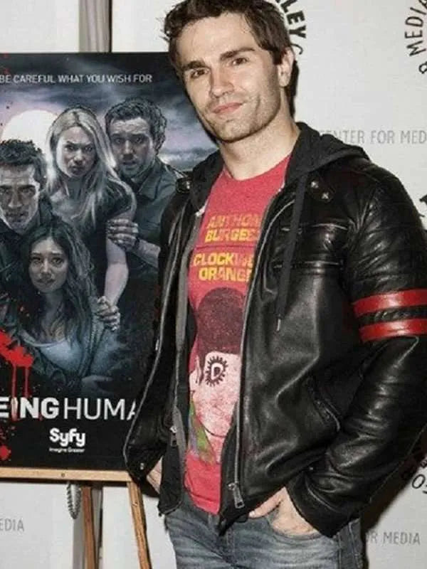 Sam Witwer Black Leather Jacket Daroosh