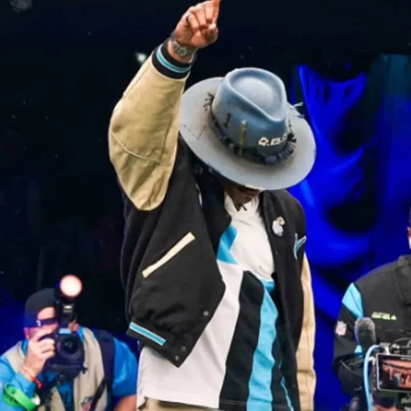 Cam Newton Carolina Panthers Black Varsity Jacket