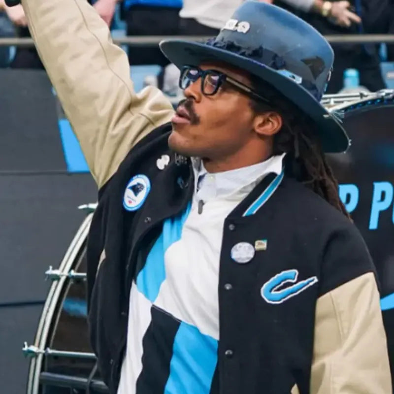 Cam Newton Carolina Panthers Black Varsity Jacket