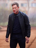 Chief Of Station 2024 Aaron Eckhart Black Leather Jacket Daroosh