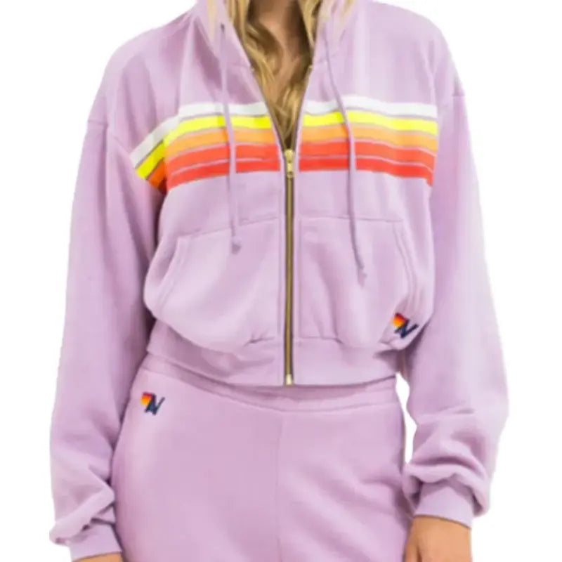 Chloe Thompson Law and Order Purple Striped Hoodie