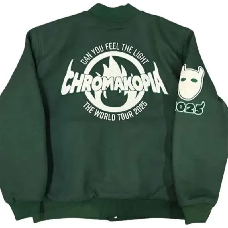 Chromakopia Tour 2025 Green Varsity Jacket