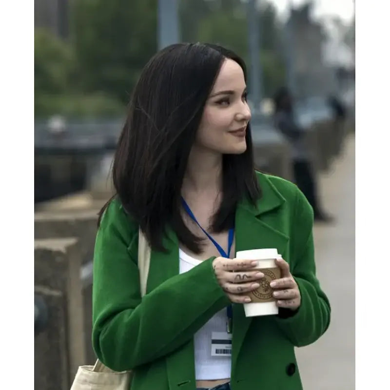56 Days Dove Cameron Green Wool Coat