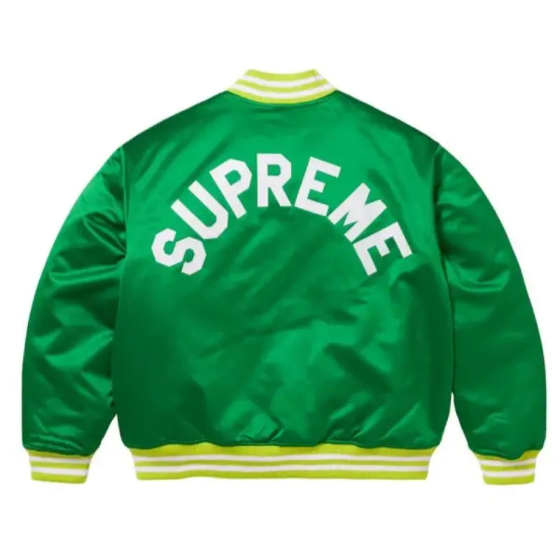 Supreme Full-Snap Satin Varsity Jacket