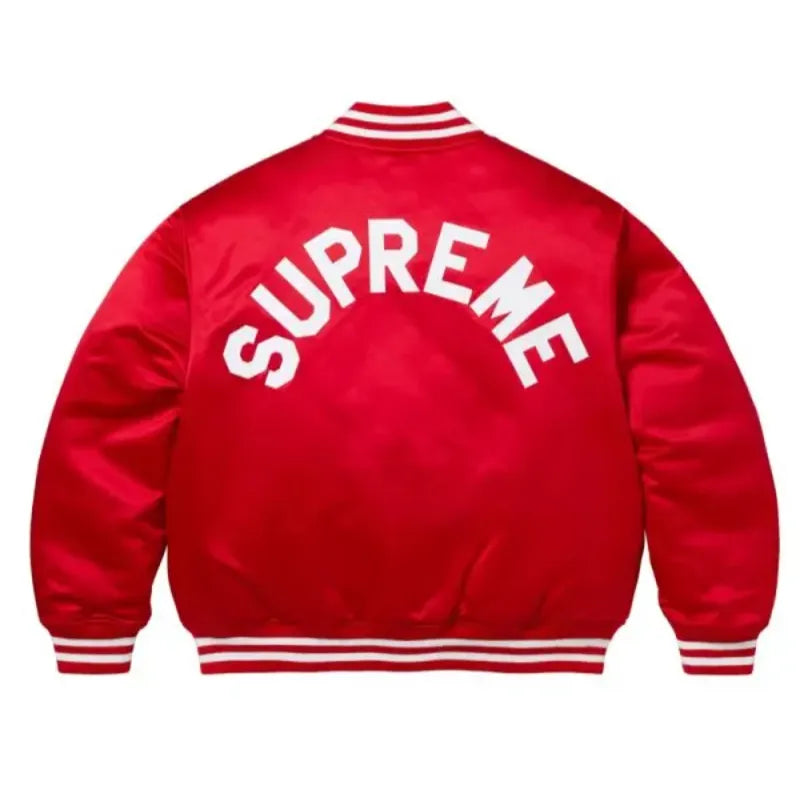 Supreme Full-Snap Satin Varsity Jacket