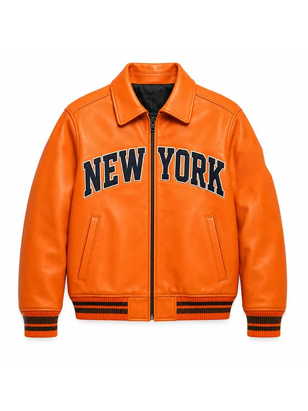 Josh Hart Knicks Leather Varsity Jacket