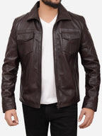Grayson Casual Brown Leather Jacket Daroosh