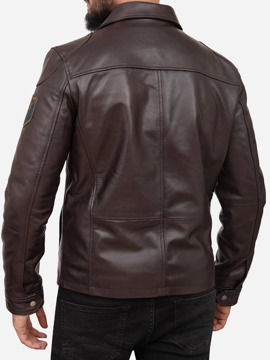Grayson Casual Brown Leather Jacket Daroosh