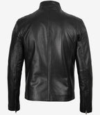 Men's Classic Black Biker Style Leather Jacket