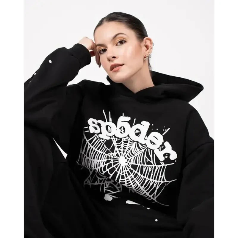 Sp5der OG Web Black Hoodie Daroosh