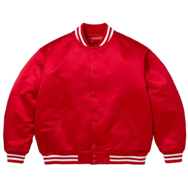 Supreme Full-Snap Satin Varsity Jacket