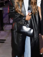Tate McRae Black Leather Coat