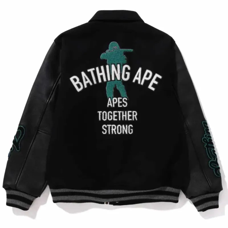 A Bathing Ape Bape Letterman Jacket