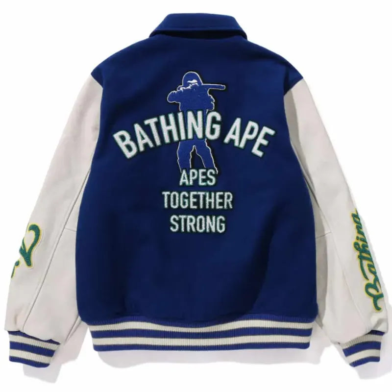 A Bathing Ape Bape Letterman Jacket