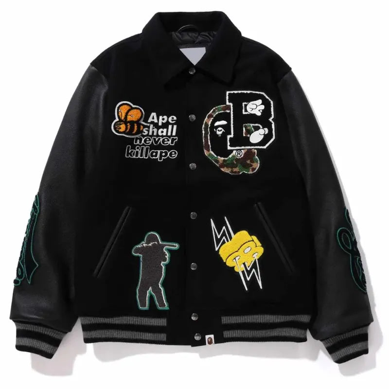 A Bathing Ape Bape Letterman Jacket