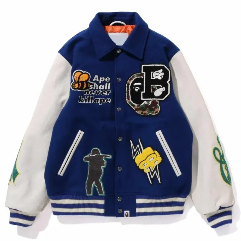 A Bathing Ape Bape Letterman Jacket