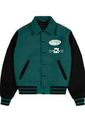 BILLIONAIRE GIRLS CLUB DICE GREEN VARSITY JACKET Daroosh