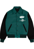 BILLIONAIRE GIRLS CLUB DICE GREEN VARSITY JACKET Daroosh