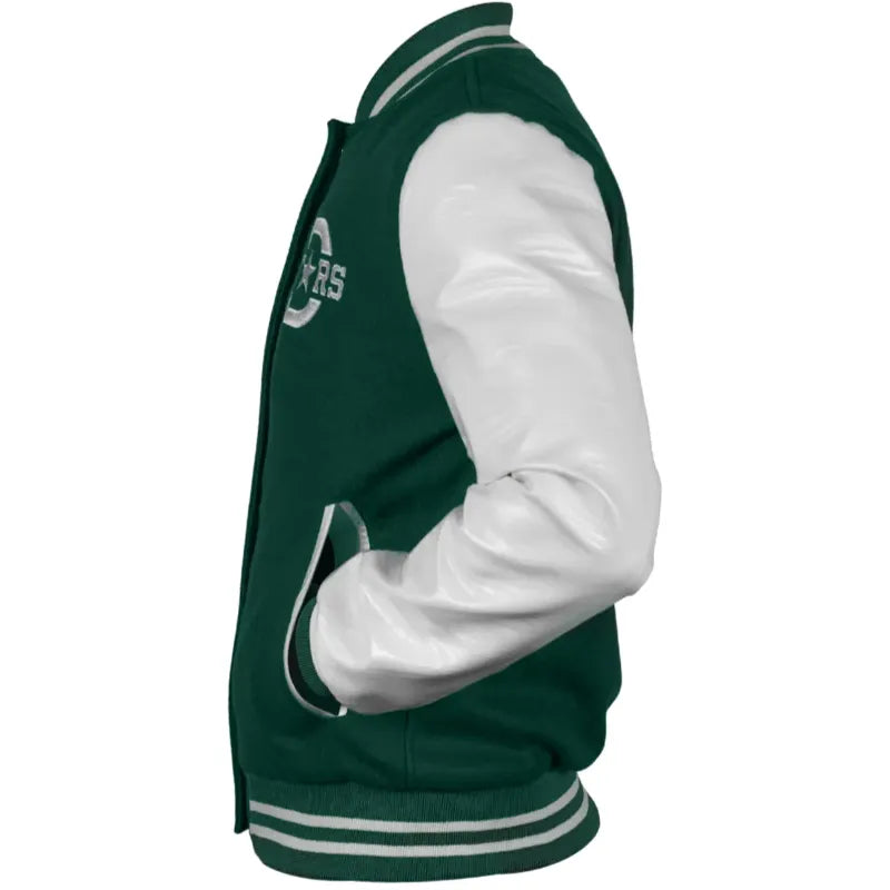 Dallas Stars Varsity Wool Green and White Jacket