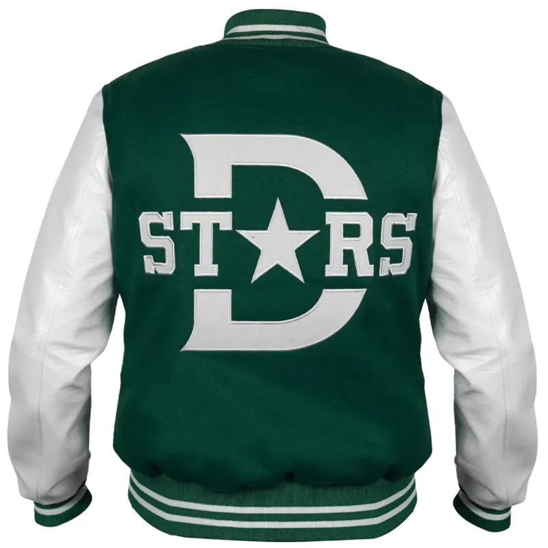 Dallas Stars Varsity Wool Green and White Jacket