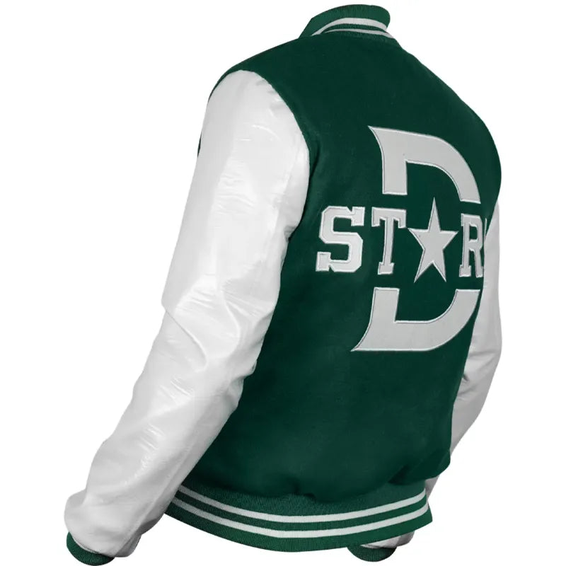 Dallas Stars Varsity Wool Green and White Jacket