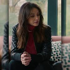 Maya Stern Fool Me Once S01 Black Leather Jacket Daroosh