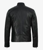 Mens Premium Black Biker Style Leather Jacket