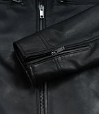Mens Premium Black Biker Style Leather Jacket
