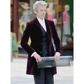 12th Doctor Who Peter Capaldi Maroon Velvet Coat