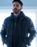The Instigators 2024 Casey Affleck Black Leather Jacket Daroosh