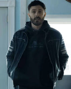 The Instigators 2024 Casey Affleck Black Leather Jacket Daroosh