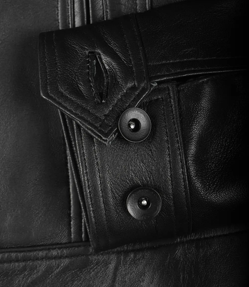 Womens Black Leather Moto Jacket - Classic Biker Style